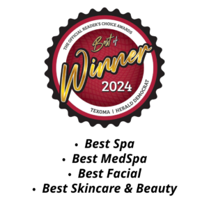 2024 Award Winner - Texoma's Premier Day Spa recognized for Best Massage, Best Facial, and Best Esthetician & Beauty